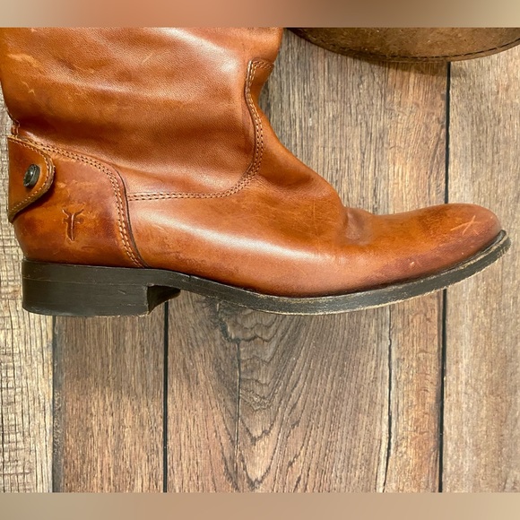 Frye Melissa Button Back Zip Riding Boot Size 7.5 Women’s - Cognac - Picture 9 of 13